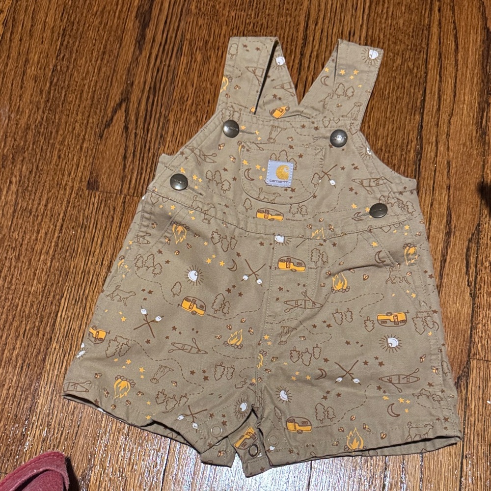 Carhartt Brown Patterned Kids Overalls